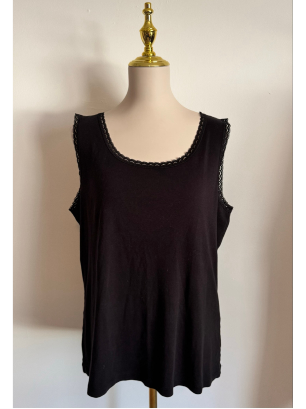 Women's JM Collection Black Sleeveless Tank Top Size 2X